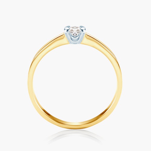 Pierścionek zaręczynowy SAVICKI: dwukolorowe złoto, diament